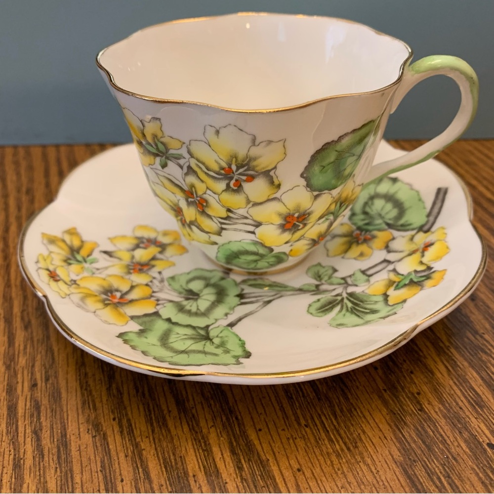 Salisbury Fine Bone China from England “Geranium” Teacup and Saucer
